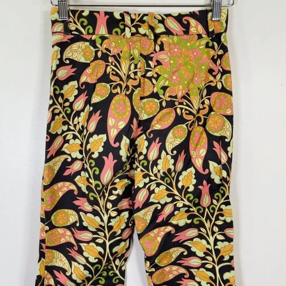 Zara 70s Multicolored Groove Flare Paisley Printed Pant - Picture 12 of 15